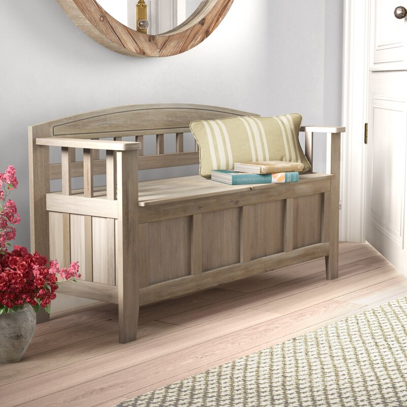 Gracie Oaks Apruva Wood Storage Bench & Reviews | Wayfair